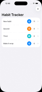 pushing the buttons on the habit tracker app