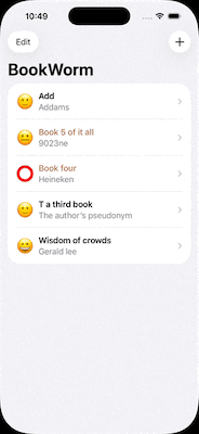 Animated gif of working app