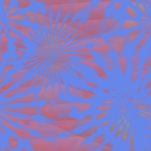 blue and peachy splotches